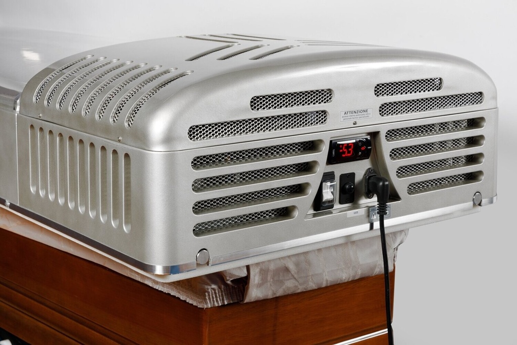 Постамент під труну Ibernstar очисткою повітря та холодильним п’єдесталом в рестайлінговому виконанні матовий металізований шампань